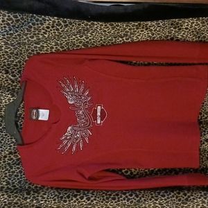 Harley-Davidson fuchsia colored long sleeve top large